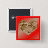 Liefde je woestijn en Camo Heart Valentijn Button (Voorkant /achterkant)