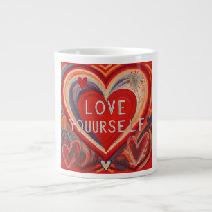 Liefde je zelf grote koffiekop
