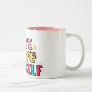 Liefde je zelf tweekleurige koffiemok