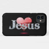 Liefde Jesus Faux-"Diamond Bling" Case-Mate iPhone Case (Achterkant (horizontaal))