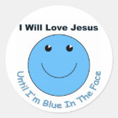 Liefde Jezus gezicht Ronde Sticker (Voorkant)