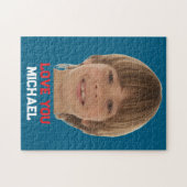 Liefde Jij Jongen Aangepaste Foto Naam Modern Legpuzzel (Horizontaal)