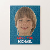 Liefde Jij Jongen Aangepaste Foto Naam Modern Legpuzzel (Verticaal)