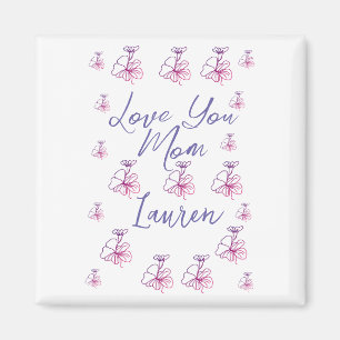 liefde jou mama paars mauve bloemen mauve naam een magneet