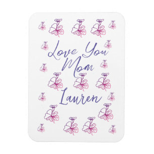 liefde jou mama paars mauve bloemen mauve naam een magneet