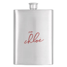 Liefde "Jouw naam" Rode Typografie Classic Flask