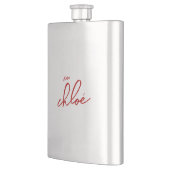 Liefde "Jouw naam" Rode Typografie Classic Flask Flacon (Links)