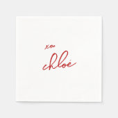 Liefde "Jouw naam" rode typografie Servet (Voorkant)