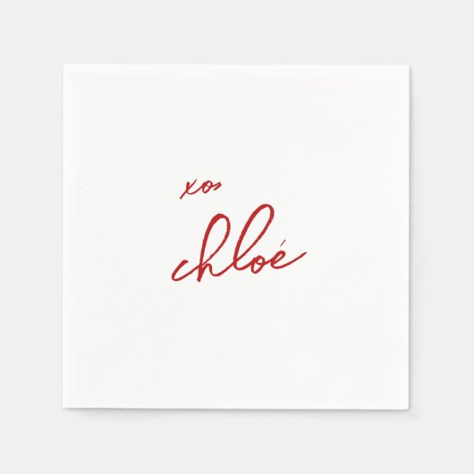 Liefde "Jouw naam" rode typografie Servet (Voorkant)