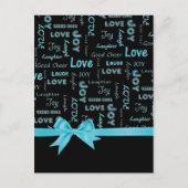 Liefde, Joy, Laughter, Laugh, Good Cpure words Briefkaart (Voorkant)