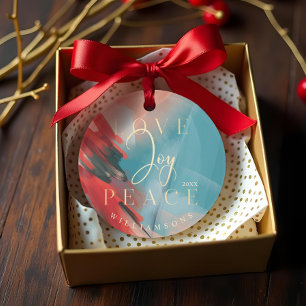 Liefde Joy & Peace Abstracte schilderpenseel Slag  Ornament