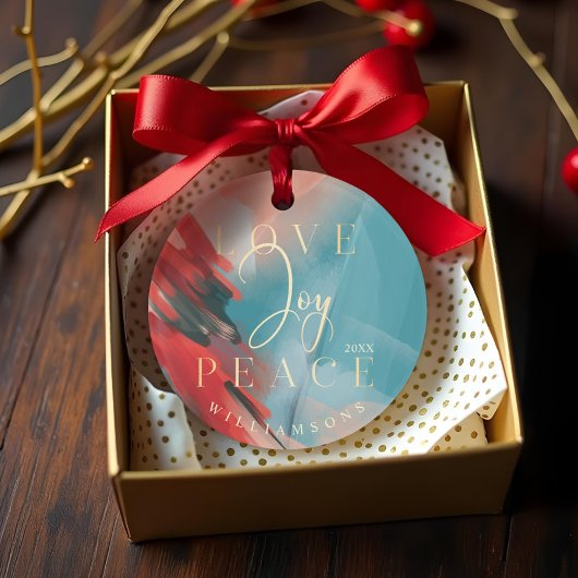 Liefde Joy & Peace Abstracte schilderpenseel Slag  Ornament