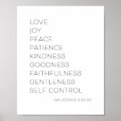 Liefde Joy Peace Patiënt Kindness Goodness Poster (Voorkant)