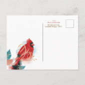 Liefde Joy & Peace Red Kardinaal Abstracte Waterve Uitnodiging Briefkaart (Achterkant)