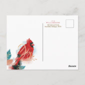 Liefde Joy & Peace Red Kardinaal Waterverf Blush Briefkaart (Achterkant)
