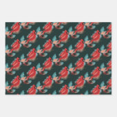 Liefde Joy & Peace Red Kardinaal Waterverf Inpakpapier Vel (Voorkant)