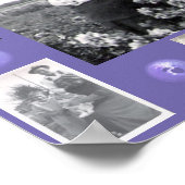 Liefde Jubileum Datum Namen Foto's Paars Poster (Hoek)