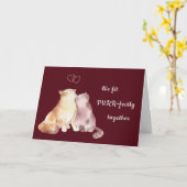 Liefde Jubileum Weddenschap Valentijnse katten Har Kaart (Gele Bloem)