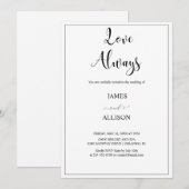 Liefde juicht altijd elegante minimalistische eenv kaart (Voorkant / Achterkant)