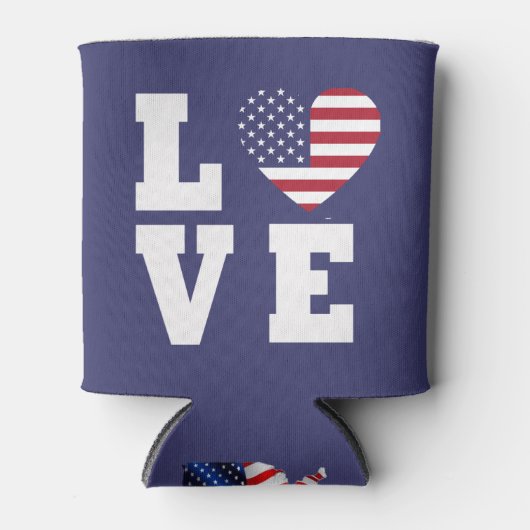 Liefde Juli 4E Koelbox, Patriottisch Juli 4e Bier Blikjeskoeler (Voorkant)