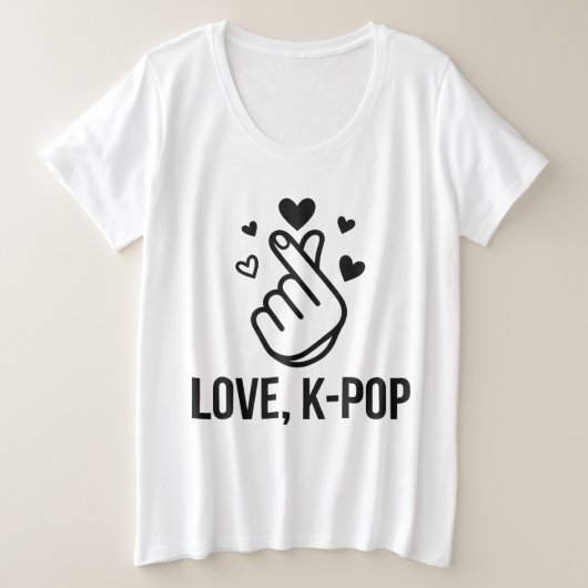 Liefde, K-POP Vingerhart Grafische T-shirt (Design voorkant)