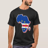 Liefde Kaapverdische vlag met Afrikaanse kaart Kaa T-shirt (Voorkant)