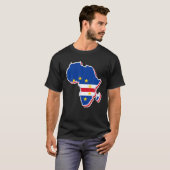 Liefde Kaapverdische vlag met Afrikaanse kaart Kaa T-shirt (Voorkant volledig)