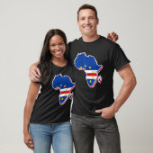 Liefde Kaapverdische vlag met Afrikaanse kaart Kaa T-shirt (Unisex)