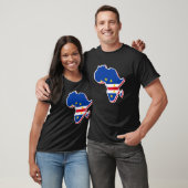 Liefde Kaapverdische vlag met Afrikaanse kaart Kaa T-shirt (Unisex)