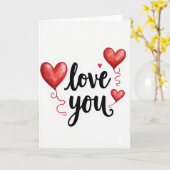 Liefde Kaart met Hart Ballonnen (Gele Bloem)