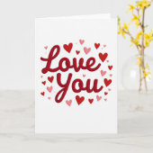 Liefde Kaart met Rode Harten (Gele Bloem)