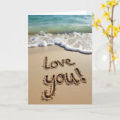 Liefde Kaart met Zand Boodschap (Gele Bloem)