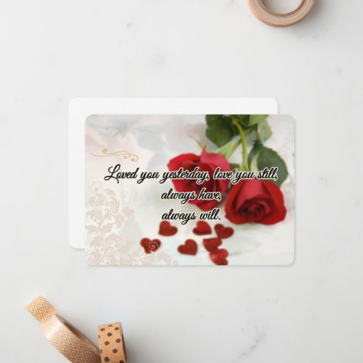 Liefde kaart notitiekaartje (Voorkant / Achterkant in situ)