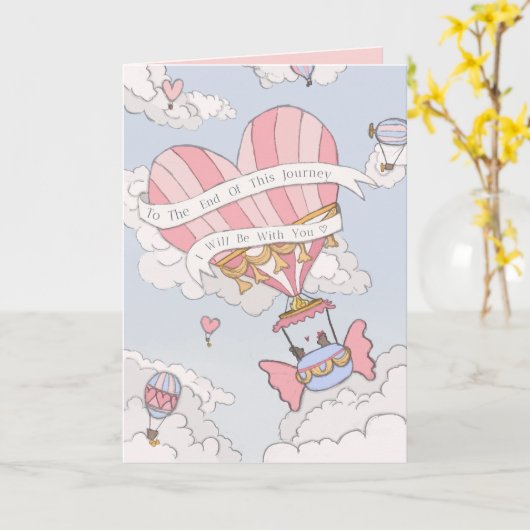 Liefde Kaart tot het einde van deze reis (Gele Bloem)