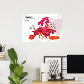 Liefde Kaart van Europa Poster (Thuiskantoor)