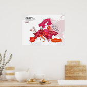 Liefde Kaart van Europa Poster (Keuken)