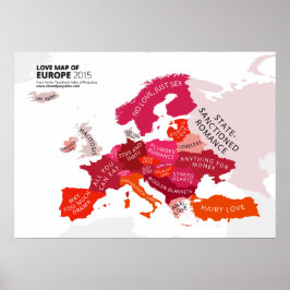 Liefde Kaart van Europa Poster