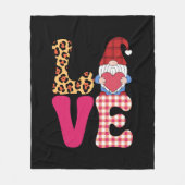 Liefde Kabouter Valentijnsdag Rood Buffalo Geruit  Fleece Deken (Voorkant)