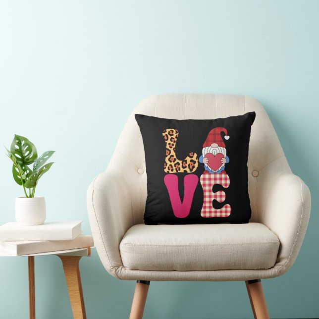 Liefde Kabouter Valentijnsdag Rood Buffalo Geruit  Kussen (Stoel)