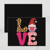 Liefde Kabouter Valentijnsdag Rood Buffalo Plaid L Briefkaart (Voorkant / Achterkant)