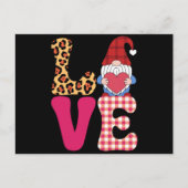 Liefde Kabouter Valentijnsdag Rood Buffalo Plaid L Briefkaart (Voorkant)