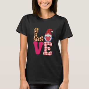 Liefde Kabouter Valentijnsdag Rood Buffalo Plaid L T-shirt