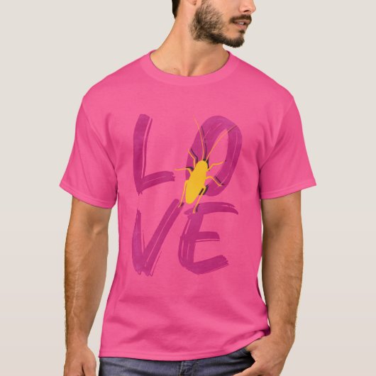 Liefde Kakkerlakken grappig T-shirt (Voorkant)