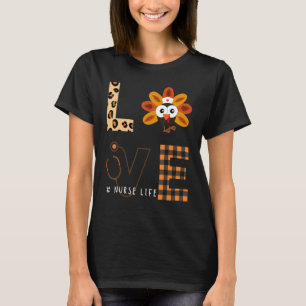 Liefde kalkoenen Stethoscoop Leopard Gecontroleerd T-shirt