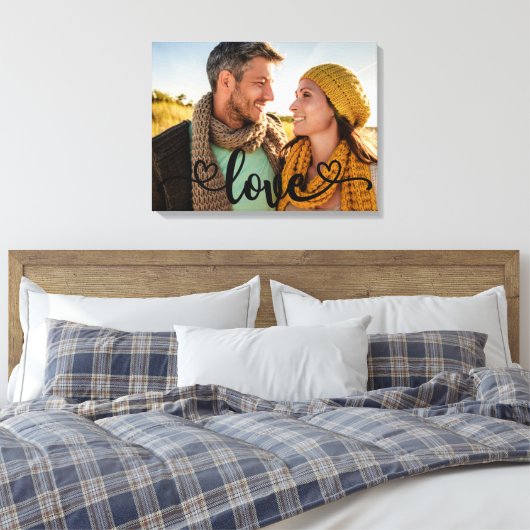 Liefde kalligrafie Aangepaste foto Canvas Afdruk (Insitu (Slaapkamer))