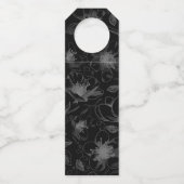 Liefde kalligrafie Dank je Floral Black B&W ID940 Flessenhanger (Achterkant)