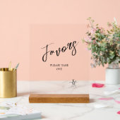 Liefde Kalligrafie Favors Heart White ID940 Acryl Bord (Huwelijk)