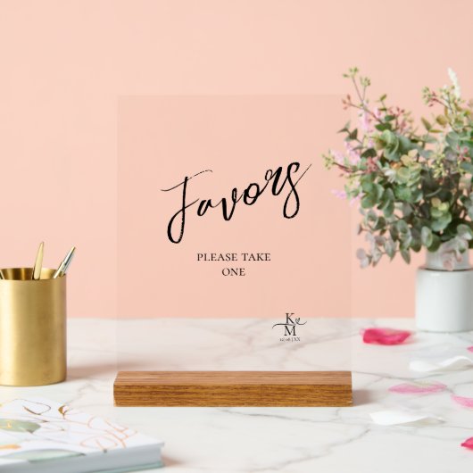 Liefde Kalligrafie Favors Heart White ID940 Acryl Bord (Huwelijk)