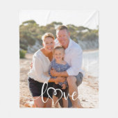 Liefde kalligrafie hart foto fleece deken (Voorkant)