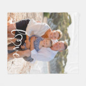 Liefde kalligrafie hart foto fleece deken (Voorkant (Horizontaal))